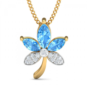 Lotus Blue Topaz Pendant