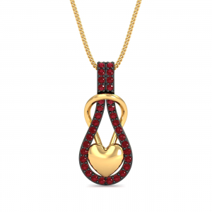 Interlocked Ruby Heart Pendant
