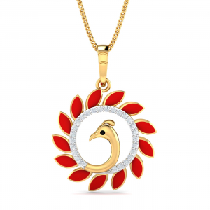Seine Peacock Enamel Pendant