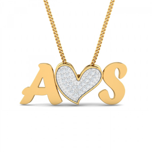 X❤X Initials Heart Pendant 