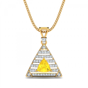 Triangle Citrine Pendant