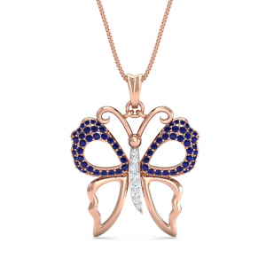 Sapphire Butterfly Pendant