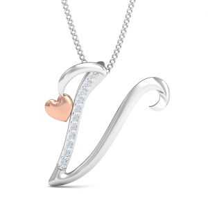 Love V 2 Tone Pendant