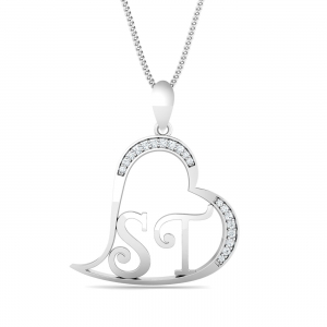 ST Initials Heart Pendant