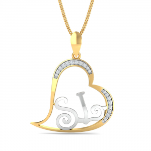 SL Initials Heart Pendant