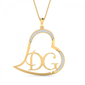 DG Initials Heart Pendant