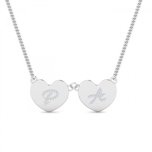 Twin Heart Initials Pendant