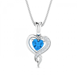 Blue Topaz Heart Pendant