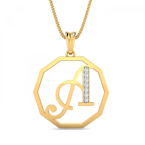 Decagon Letter-A Pendant
