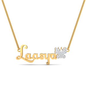Laasya Butterfly Name Pendant