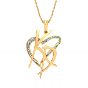 KD Initials Gold Pendant