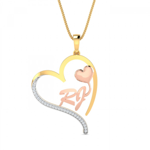 RJ Initials Heart Pendant