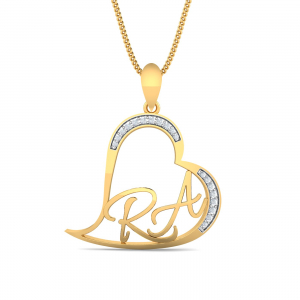 RA Initials Heart Pendant