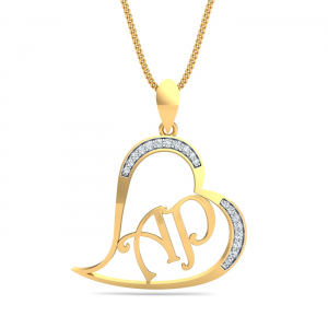 AP Monogram Heart Pendant