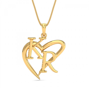 Heart KR Initial Pendant