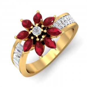 Ruby Floral Ring
