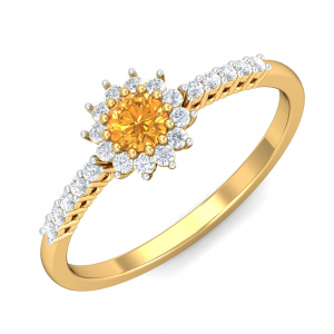 Glam Citrine Ring