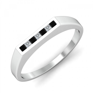Classic B&W Diamond Ring For Men