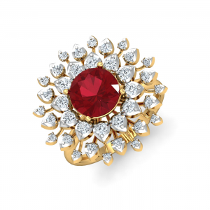 Kanak Red Cocktail Ring