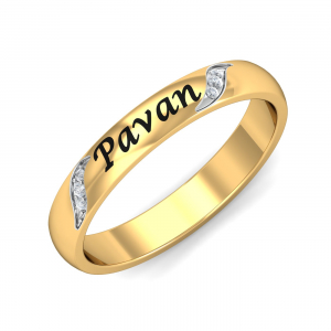 Pavan Enameled Name Band