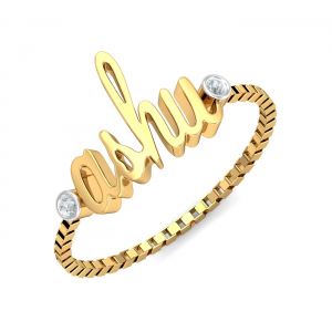 Ashu Name Chain Ring