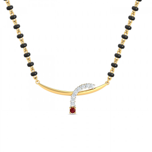 Innovative Ruby and Diamond Mangalsutra Pendant
