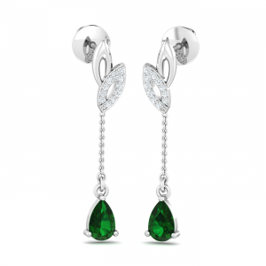 Ayala Green Long Earrings (18K-YG-SI-HI-RTS)