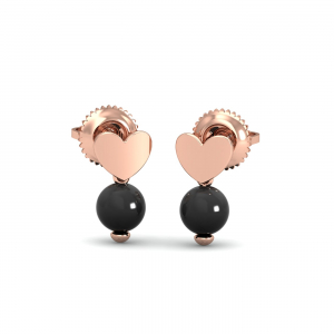 Onyx Heart Earrings