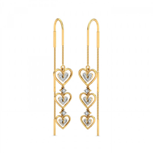 Layered Heart Sui Dhaga Earrings
