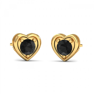 Heart Black Studs