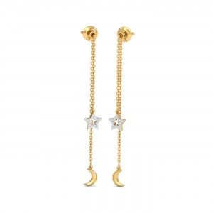 Moon-Star Jacket Earrings