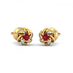 Manikya Ruby Stud Earrings