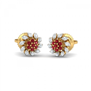 Rouge Fleur Stud Earrings