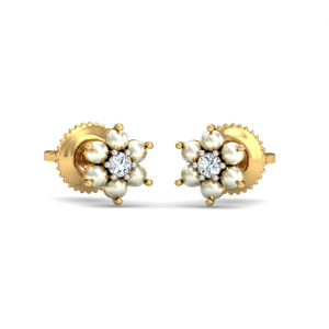 White Floret Stud Earrings