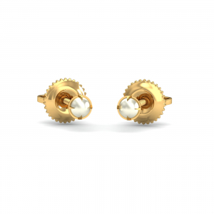 Ashen 3 mm Round Pearl Studs