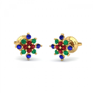 Mult- Gems Stud Earrings