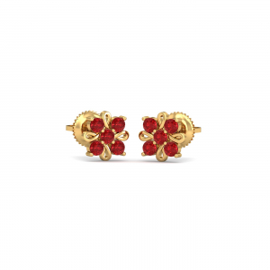 Crimson Flower Studs