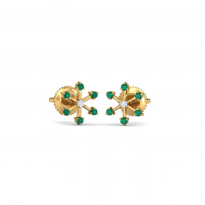 Green Flake Stud Earrings