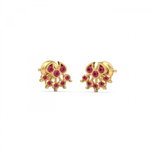 Trichy Ruby Stud Earrings