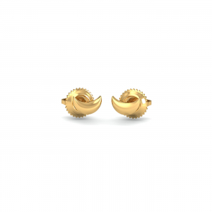 Gold Moon Stud Earrings
