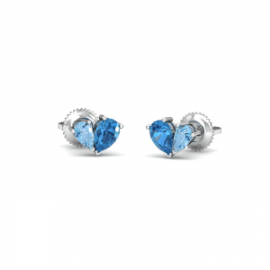 Ocean Heart Stud Earrings