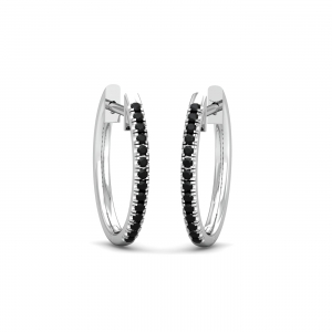 Classic Black Diamond Hoops