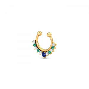 Blue-Green Fake Septum Ring