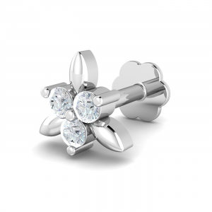 Triangular 0.03 Carat Nose Stud (14K-WG-SI-HI-RTS)