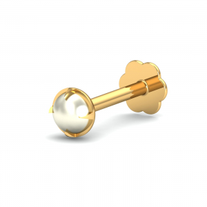Ashen 3 mm Round Pearl Nose Stud