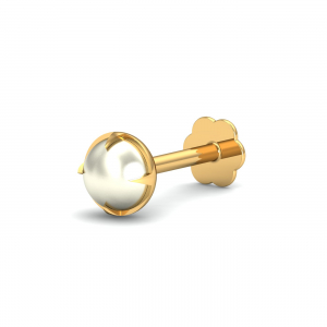 Ashen 4 mm Round Pearl Nose Stud