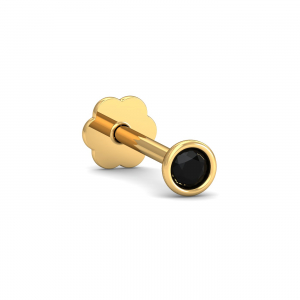 Bezel Black Diamond Nose Stud