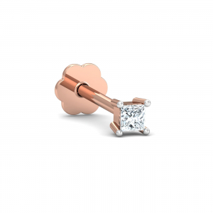 Tiny Square Diamond Nose Stud