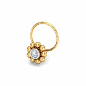 Aureate Beads Nose Pin (18K-YG-SI-HI-RTS)