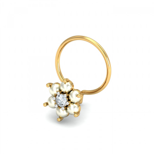 White Floret Nose Pin